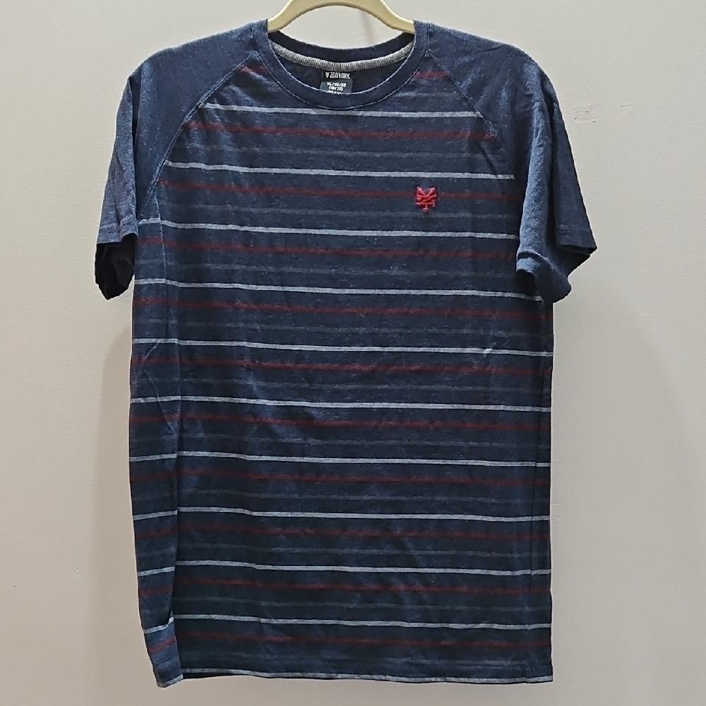 Zoo York Blue and Red Striped Tee